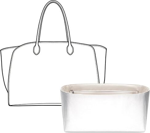 Purse Organizer Insert for The Row Marlo 17 Tote, Custom Fit Inside Premium Lightweight Water Resistant Handbag Insert with Zipper (Craie) in Saudi Arabia