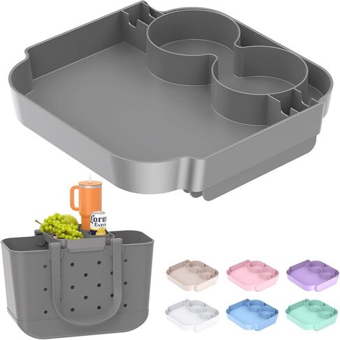 ZHANDEYUA Beach Bag Tray Accessory Compatibility with Bogg Bag and Simple Modern Large Beach Bag Beach Bags for Women Storage Desk (Colour: Grey) in Saudi Arabia