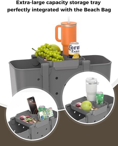 ZHANDEYUA Beach Bag Tray Accessory Compatibility with Bogg Bag and Simple Modern Large Beach Bag Beach Bags for Women Storage Desk (Colour: Grey) in Saudi Arabia