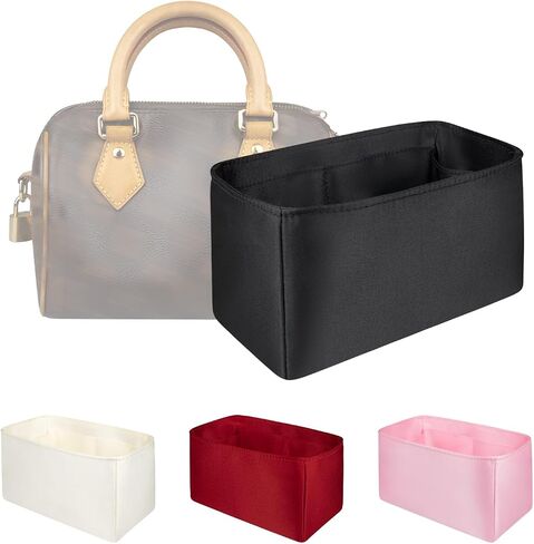 Organizer Insert for Speedy Nano16/20/25/30, Satin Inner Bag Organiser(Size: 25, Color: Red) in Saudi Arabia