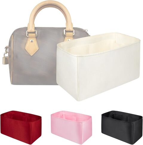 Organizer Insert for Speedy Nano16/20/25/30, Satin Inner Bag Organiser(Size: 25, Color: Red) in Saudi Arabia