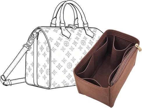 Purse Organizer for lv Speedy 25/30/35/40; lv Speedy Organizer Insert (Brown, lvspeedy 30) in Kuwait