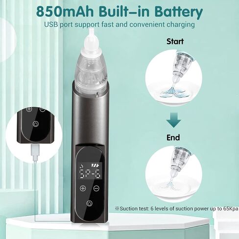 Ear Wax Vacuum Removal Kit with Carrying Case, 6 Levels Strong Suction Electric Ear Cleaner Ear Vacuum Wax Remover, USB Charge Ear Suction Wax Remover Tool for Kids Adult in Saudi Arabia