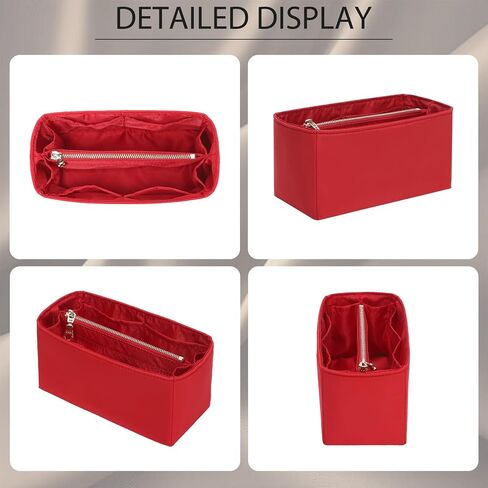 Doxo LV Speedy 20 Organizer Insert, Premium Nylon Small Purse Organizer Insert with 11 Compartments & Zipper Pocket, Perfect-Fit Waterproof Bag Organizer Insert for LV Speedy 20 Handbag (Red, Small) in Saudi Arabia