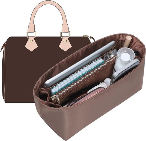 Doxo LV Speedy 20 Organizer Insert, Premium Nylon Small Purse Organizer Insert with 11 Compartments & Zipper Pocket, Perfect-Fit Waterproof Bag Organizer Insert for LV Speedy 20 Handbag (Red, Small) in Saudi Arabia