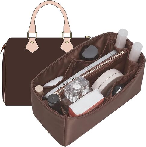 Doxo LV Speedy 20 Organizer Insert, Premium Nylon Small Purse Organizer Insert with 11 Compartments & Zipper Pocket, Perfect-Fit Waterproof Bag Organizer Insert for LV Speedy 20 Handbag (Red, Small) in Saudi Arabia