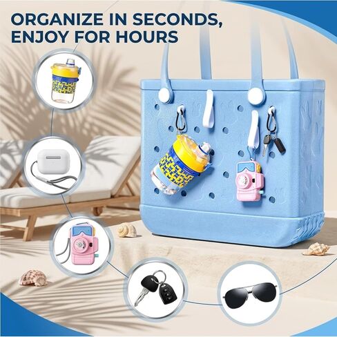 UJoowalk 8Pcs Divider Tray Set for Bogg Bag X-Large Original Accessories with Phone Holder & key Hooks for Bogg bag & Other Rubber Beach Bag. Organizer & Divide Space in Saudi Arabia