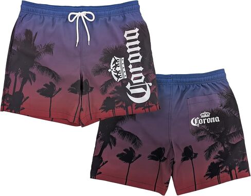 Ripple Junction Beer Brands Men's Drawstring Swim Trunks Board Shorts Graphic Print Officially Licensed in Kuwait