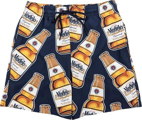 Ripple Junction Beer Brands Men's Drawstring Swim Trunks Board Shorts Graphic Print Officially Licensed in Kuwait