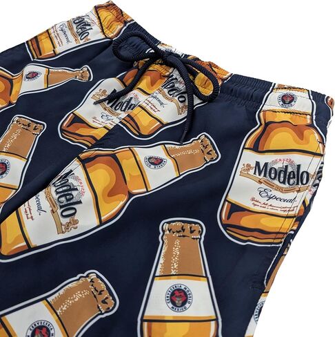 Ripple Junction Beer Brands Men's Drawstring Swim Trunks Board Shorts Graphic Print Officially Licensed in Kuwait