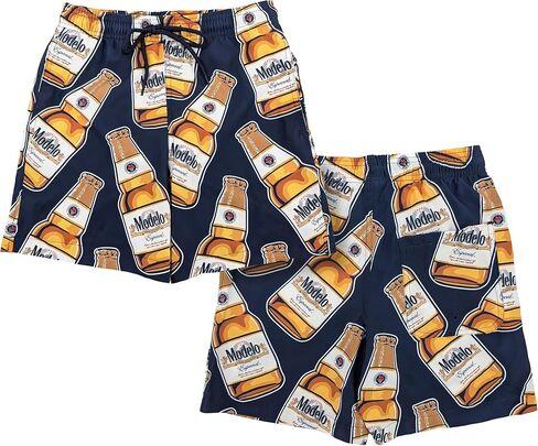 Ripple Junction Beer Brands Men's Drawstring Swim Trunks Board Shorts Graphic Print Officially Licensed in Kuwait