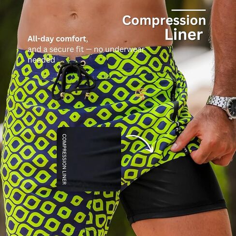 Tucann Men's Trunks Compression Liner Quick Dry Zipper Pocket Chlorine Resistan 4 Way Stretch Swim Shorts for Men in Saudi Arabia