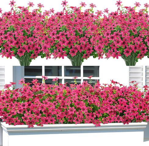 Bassion 20 Bundles Artificial Flowers for Outdoors Decorations, UV Resistant Faux Plants Fake Silk Flowers for Outside Daisy Hanging Planters Window Box Front Door Porch Patio Yard Home Decor in Saudi Arabia