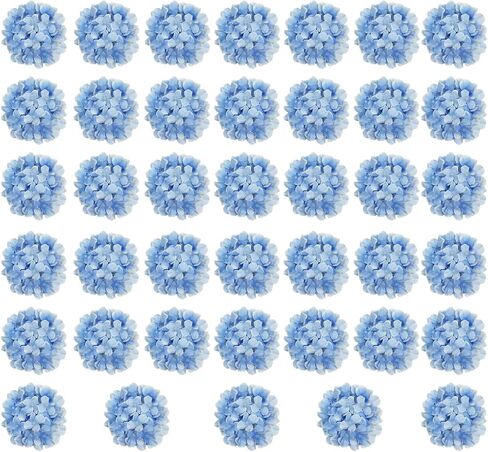 20 Pcs Blue Hydrangea Artificial Flowers Bulk, Faux Hydrangea Flowers Heads, Artificial Fake Silk Hydrangea Flowers with Stems, Blue Flowers Artificial for Decoration Wedding Décor in Saudi Arabia