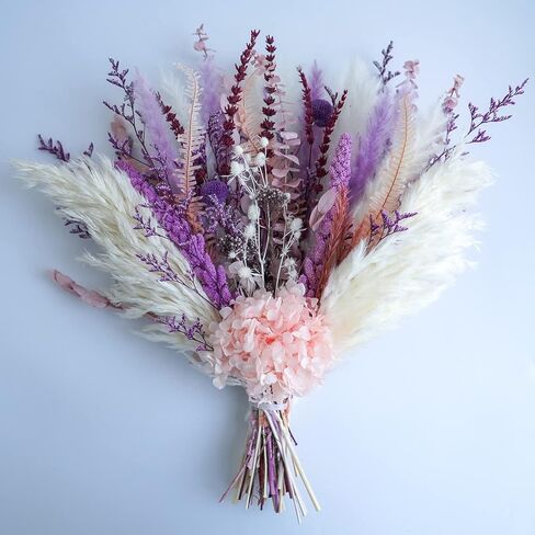 Dusty Rose & Terracotta Dried Pampas Grass Bouquet, Warm Boho Preserved Floral Arrangement, Pink Brown Dried Flowers for Wedding Centerpieces, Home Decor, Rustic Farmhouse in Saudi Arabia