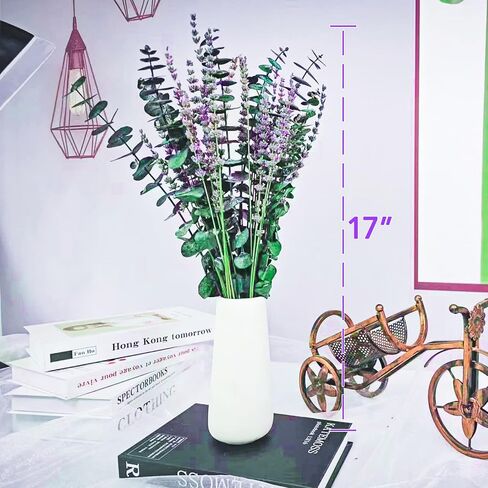68 Pcs Dried Preserved Eucalyptus Stems & Lavender Flowers Bundles for Shower, 17'' Natural Real Live Eucalyptus Leaves Hanging Lavender Shower Plant, Fragrance, Decor in Saudi Arabia