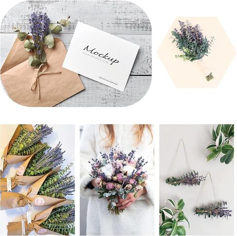 68 Pcs Dried Preserved Eucalyptus Stems & Lavender Flowers Bundles for Shower, 17'' Natural Real Live Eucalyptus Leaves Hanging Lavender Shower Plant, Fragrance, Decor in Saudi Arabia