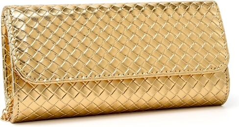 Women's Woven Evening Bag Faux Leather Shoulder Handbag Fashion Crossbody Clutch Purse in Saudi Arabia