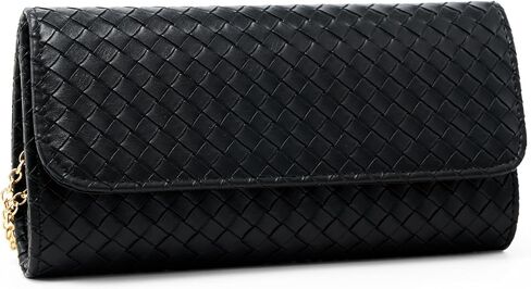 Women's Woven Evening Bag Faux Leather Shoulder Handbag Fashion Crossbody Clutch Purse in Saudi Arabia
