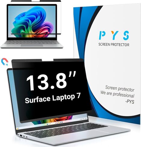 PYS Magnetic Privacy Screen for Microsoft Surface Laptop 7 (13.8 Inch, 2024 AIPC) - Matte Finish Anti-Glare Screen Protector, Blue Light Filter, Easy Install & Detach, Scratch-Resistant in Saudi Arabia