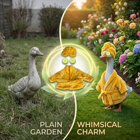 Lady Porch Figurine Outfit, 4 Pcs Spa-Themed Novel Lawn Ornament Apparel, Patio Yard Decor, Bright Yellow Fleece Bathrobe, Headband With Cucumber Slices in Kuwait