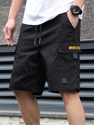 Men’s Casual Sweat Cargo Cotton Shorts Drawstring Elastic Waist Short Athletic Workout Gym Jogger Shorts with Pockets in Kuwait