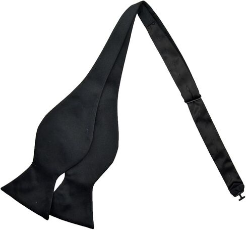 Men's Fashion Solid "Black" Plain Color Self-Tie Bow Tie in Saudi Arabia