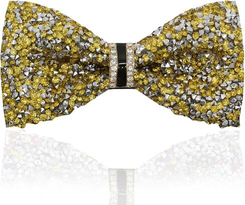 Rhinestone Mens Bow Tie, Pre-tied Sparkle Bow Ties for Men Adjustable Sequin Bowtie for Party Prom Wedding Daily in Saudi Arabia