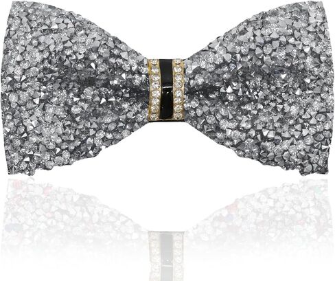 Rhinestone Mens Bow Tie, Pre-tied Sparkle Bow Ties for Men Adjustable Sequin Bowtie for Party Prom Wedding Daily in Saudi Arabia