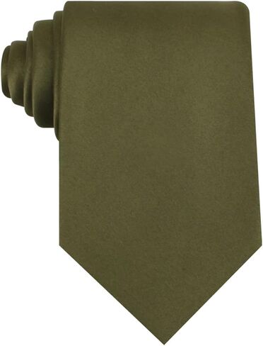 OTAA Olive Green Satin Necktie Casual Ties for Men - Perfect Neck Tie for Groomsmen Wedding Ties or Formal Occasions - Ideal Gifts for Him in Kuwait