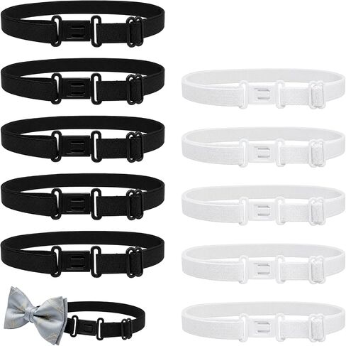 10 Pack Adjustable Straps with Clips Elastic Bow Tie Straps Replacement for Pre-tied Bowties Men Women Girls Uniform Ribbon Homemade Bowties in Kuwait
