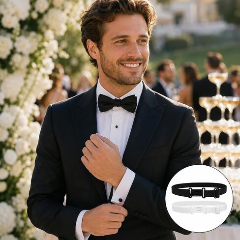 10 Pack Adjustable Straps with Clips Elastic Bow Tie Straps Replacement for Pre-tied Bowties Men Women Girls Uniform Ribbon Homemade Bowties in Kuwait