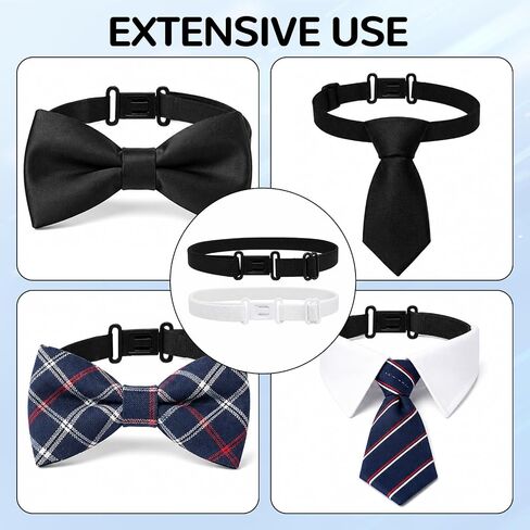 10 Pack Adjustable Straps with Clips Elastic Bow Tie Straps Replacement for Pre-tied Bowties Men Women Girls Uniform Ribbon Homemade Bowties in Kuwait