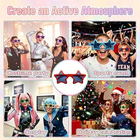 12 Pieces Star-Shaped Jumbo Plastic Sunglasses, Oversized Giant Funny Glasses Jumbo Novelty Clown Eyewear for Festival Costume Cosplay Party Photo Prop Supplies Accessories in Saudi Arabia
