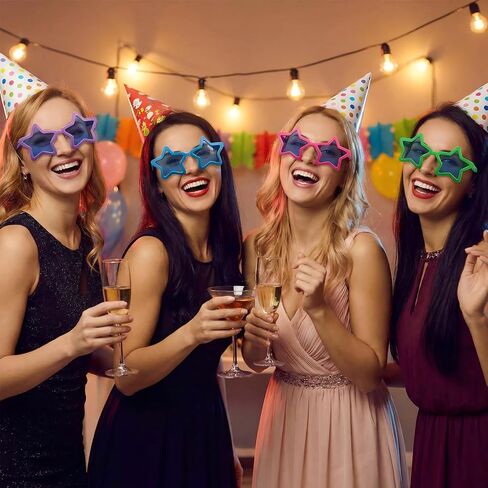 12 Pieces Star-Shaped Jumbo Plastic Sunglasses, Oversized Giant Funny Glasses Jumbo Novelty Clown Eyewear for Festival Costume Cosplay Party Photo Prop Supplies Accessories in Saudi Arabia