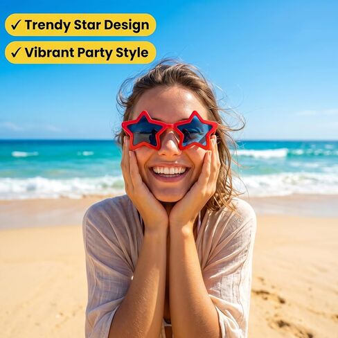 12 Pieces Star-Shaped Jumbo Plastic Sunglasses, Oversized Giant Funny Glasses Jumbo Novelty Clown Eyewear for Festival Costume Cosplay Party Photo Prop Supplies Accessories in Saudi Arabia
