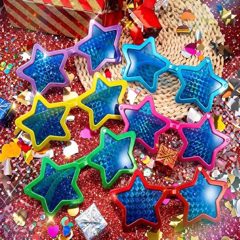12 Pieces Star-Shaped Jumbo Plastic Sunglasses, Oversized Giant Funny Glasses Jumbo Novelty Clown Eyewear for Festival Costume Cosplay Party Photo Prop Supplies Accessories in Saudi Arabia