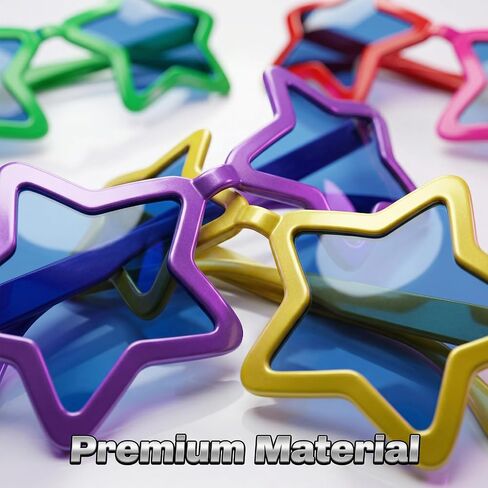 12 Pieces Star-Shaped Jumbo Plastic Sunglasses, Oversized Giant Funny Glasses Jumbo Novelty Clown Eyewear for Festival Costume Cosplay Party Photo Prop Supplies Accessories in Saudi Arabia