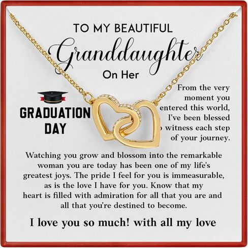 To My Beautiful Granddaughter Necklace Gift On Her Graduation, College Graduation Gifts For Granddaughter, Graduation Gifts For Girls, Graduation Necklace For Her With Meaningful Message Card And Box in Saudi Arabia