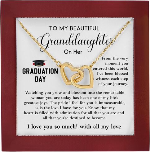 To My Beautiful Granddaughter Necklace Gift On Her Graduation, College Graduation Gifts For Granddaughter, Graduation Gifts For Girls, Graduation Necklace For Her With Meaningful Message Card And Box in Saudi Arabia