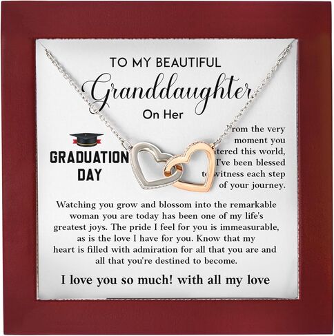 To My Beautiful Granddaughter Necklace Gift On Her Graduation, College Graduation Gifts For Granddaughter, Graduation Gifts For Girls, Graduation Necklace For Her With Meaningful Message Card And Box in Saudi Arabia