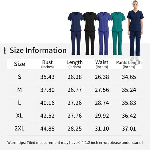 Women's sporty V-neck medical suit, colorfast, soft fabric, comfortable and stylish. (X-Large,Blue-gray) in Kuwait