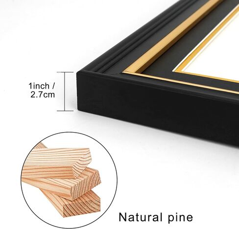 FramePro 11x22 Diploma Picture Frame with Tassel Holder for 8.5x11 Document/Certificate & 5x7 Photo, Black Graduation Frame with Real Glass in Saudi Arabia