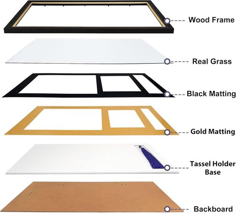 FramePro 11x22 Diploma Picture Frame with Tassel Holder for 8.5x11 Document/Certificate & 5x7 Photo, Black Graduation Frame with Real Glass in Saudi Arabia