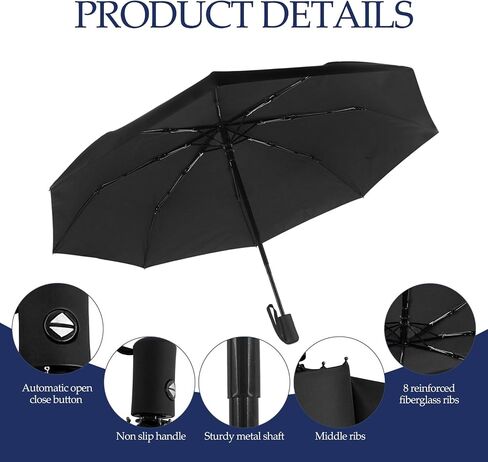 12 Pcs Rain Umbrellas Bulk Automatic Open Close Collapsible Umbrella Small Light Backpack for Women Men in Saudi Arabia