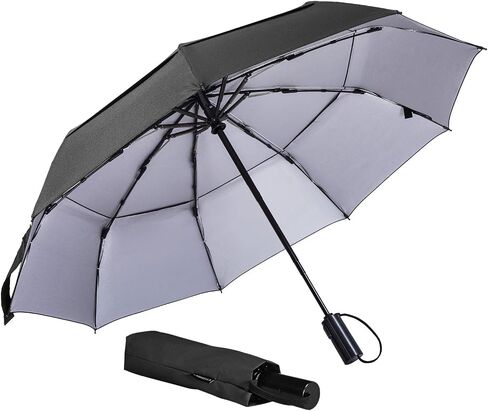 LANBRELLA Windproof Travel Umbrella, Vented Folding Umbrella, Compact Double Canopy Auto Open Close 42 Inch in Saudi Arabia