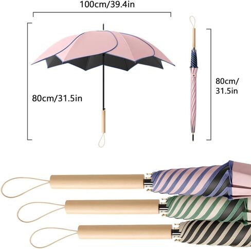 Chesoon Floral Stick Umbrella Windproof Golf Umbrella for Women with UPF 50+ Sun Protection & Water Repellent, Large Canopy for Beach/Daily Use in Saudi Arabia
