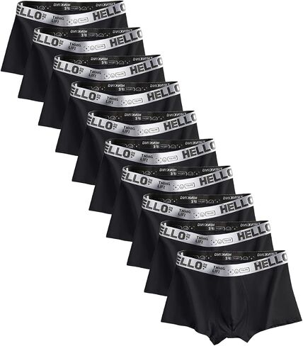 Men's Breathable Boxer Briefs 10-Pack, Moisture Wicking Quick-Dry Underwear - Airflow Anti-Friction,Multipack in Kuwait