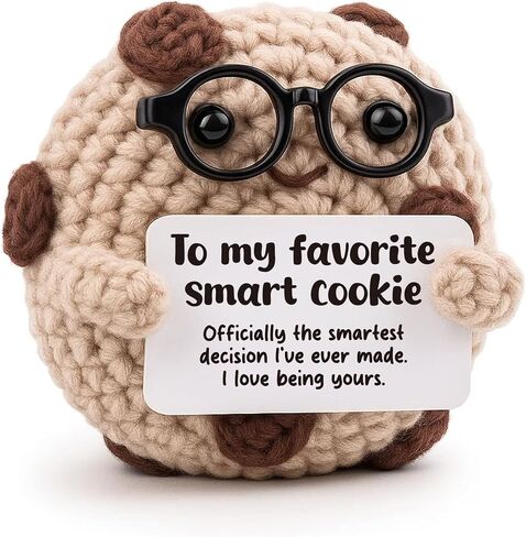 for him, Boyfriend's Birthday Present—a Cute “I Love You" Gift from Girlfriend to Boyfriend, Romantic Keepsake—a Crocheted Eggplant plushie for Men Named “Smart Cookie." in Saudi Arabia