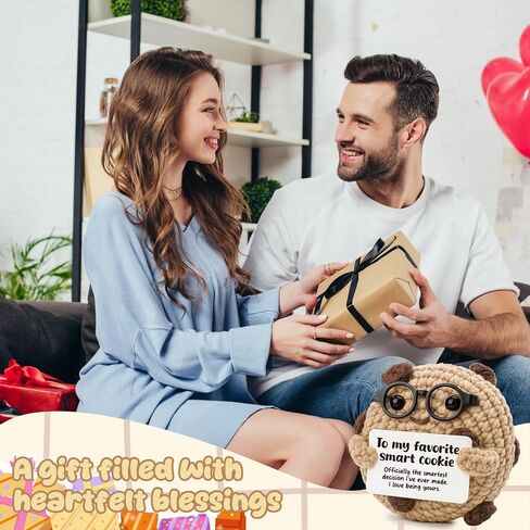 for him, Boyfriend's Birthday Present—a Cute “I Love You" Gift from Girlfriend to Boyfriend, Romantic Keepsake—a Crocheted Eggplant plushie for Men Named “Smart Cookie." in Saudi Arabia